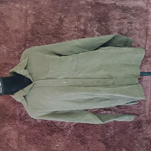 Chandler Hill Button One Pocket Suede Like Blouse - Picture 1 of 5